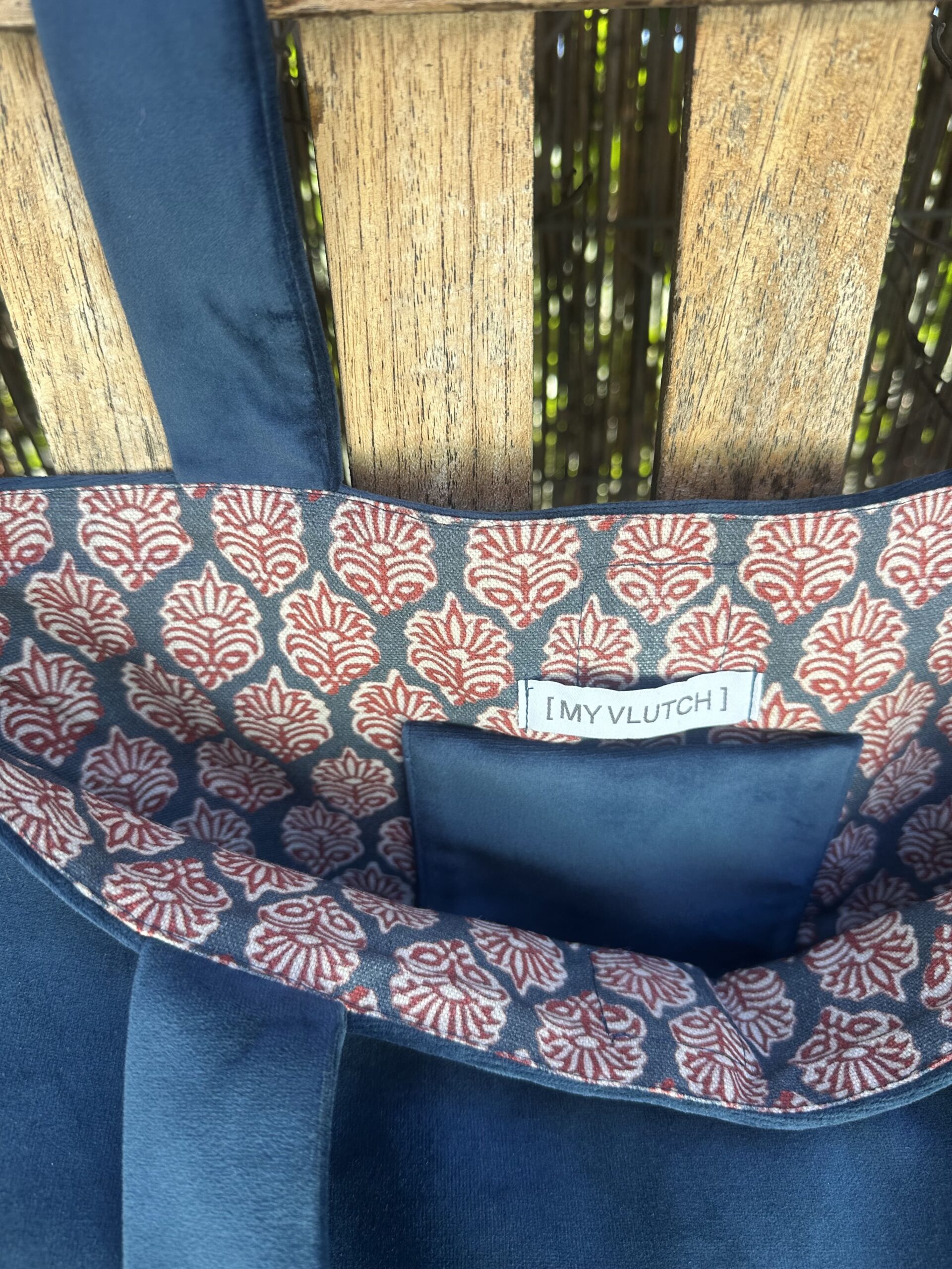 Bolso Terciopelo Azul Jaipur